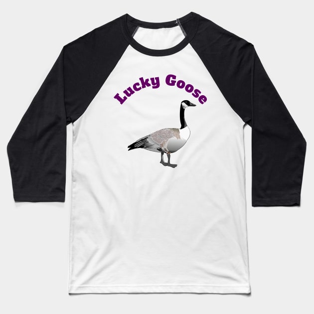 Lucky Goose Funny Geese Lovers Gift Baseball T-Shirt by klimentina